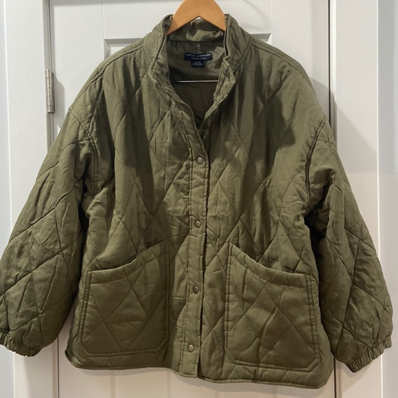 Social Standard by sanctuary XXL women's olive green quilted twill jacket EUC - Picture 10 of 12